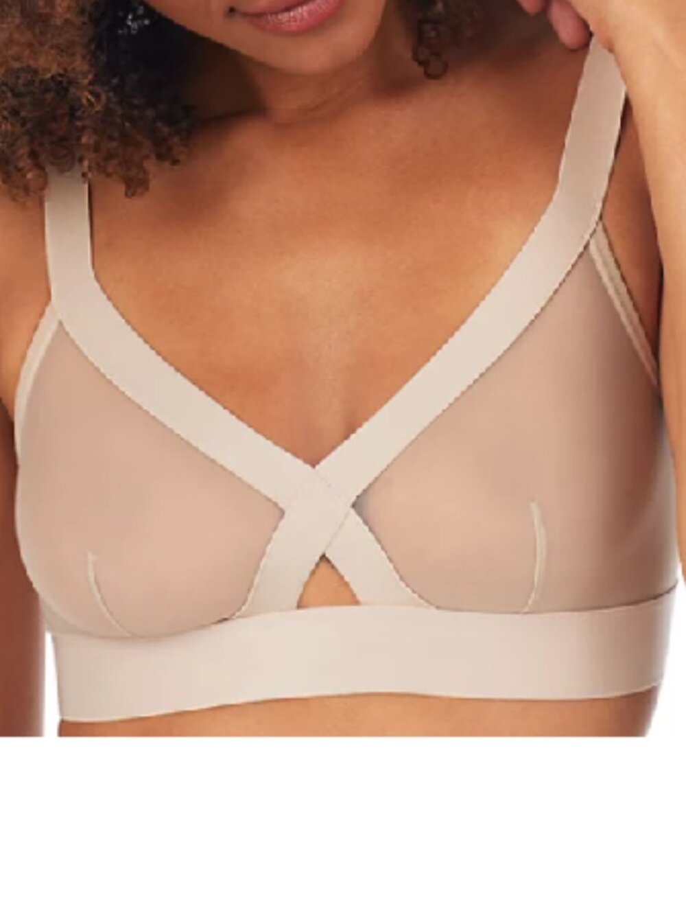 BWNT DKNY sheer triange mesh bralette in cashmered (L)